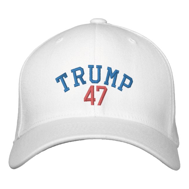 BRODÉE TRUMP 47 FLEXFIT WOOL CASQUETTE - BLANC (Devant)