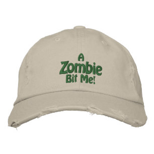 Brodée Un Zombie Me Bit ! Casquette en pierre détendu