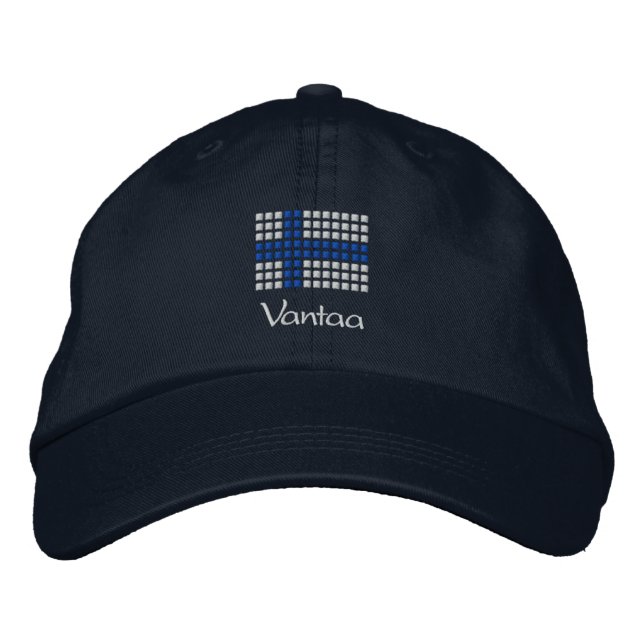 Brodée Vantaa hattu - Casquette du drapeau finlandais (Devant)