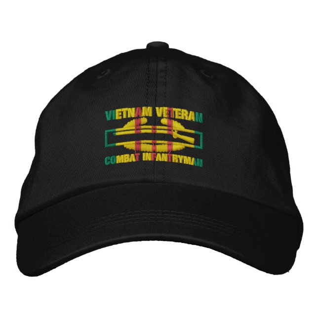Brodée Vietnam Vétérinaire de combat Infanterie Casquette (Devant)