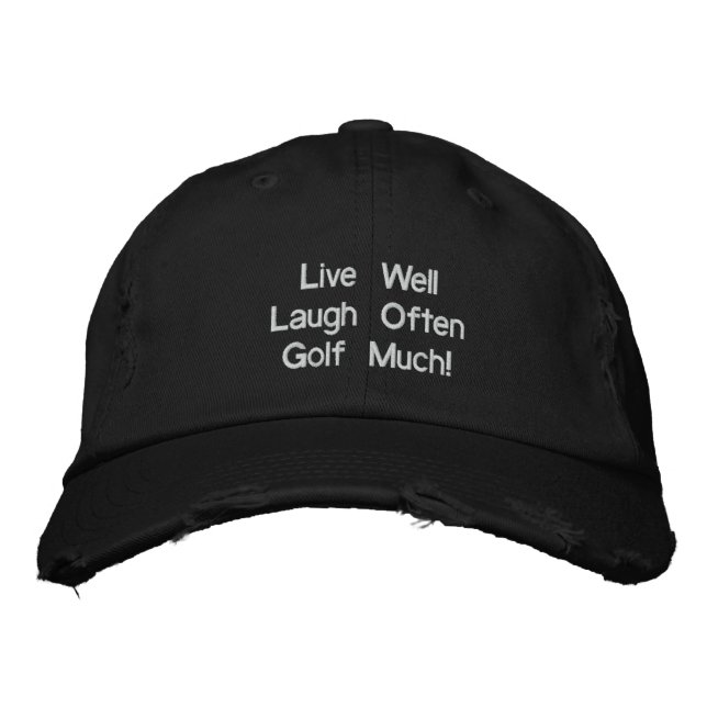 Brodée Vivez Bien Rire Souvent Golf Beaucoup! Casquette b (Devant)