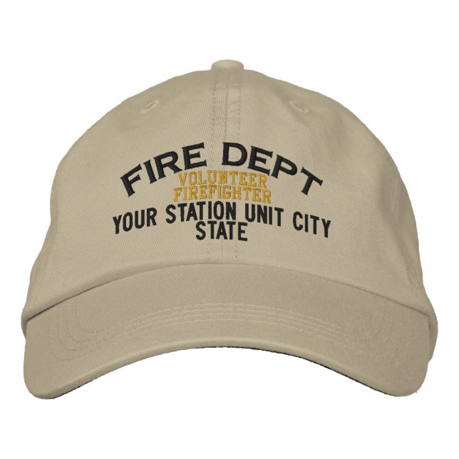 Brodée Volontaire personnalisable Casquette pompier (Devant)