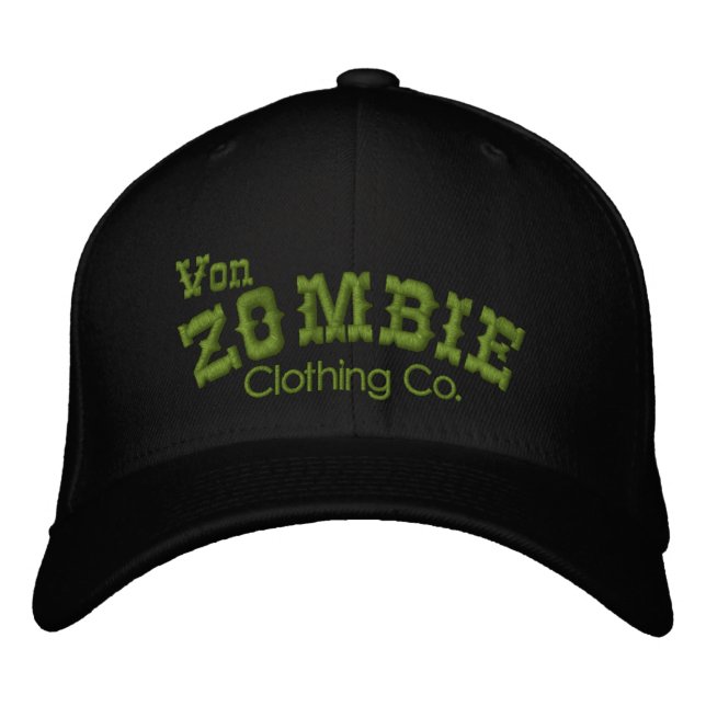 Brodée Von Zombie Casquette crâne 003B (Devant)