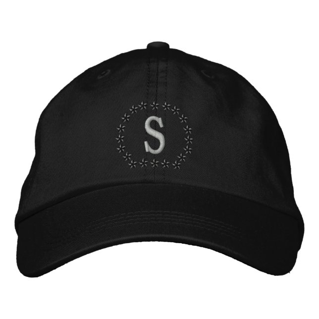Brodée Votre Monogramme Lettre simple Casquette Étoiles B (Devant)