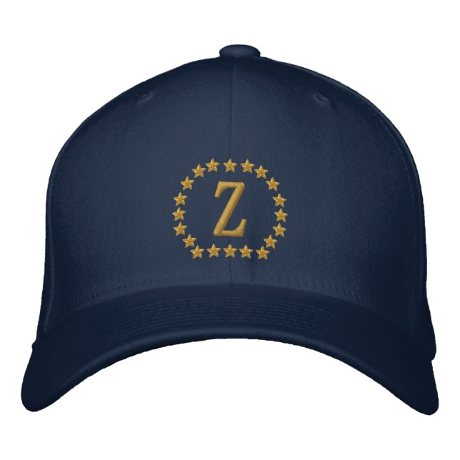 Brodée Votre Monogramme Lettre simple Casquette Étoiles B (Devant)