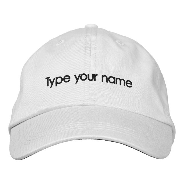 Brodée Votre nom brodé sur casquette blanche (Devant)