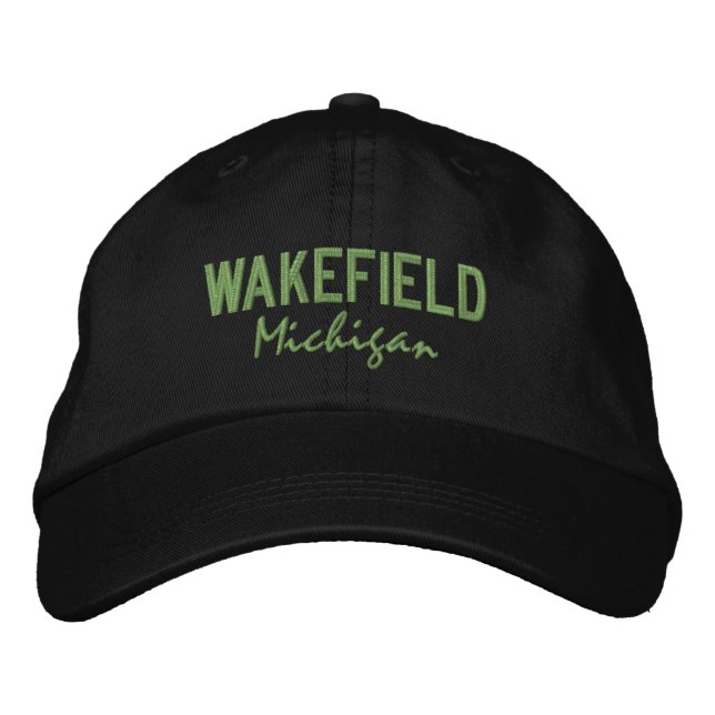 Brodée Wakefield Michigan Casquette de baseball brodé (Devant)