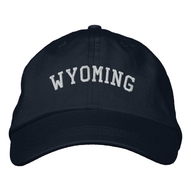 Brodée Wyoming États-Unis Brodé Casquette de base Marine  (Devant)