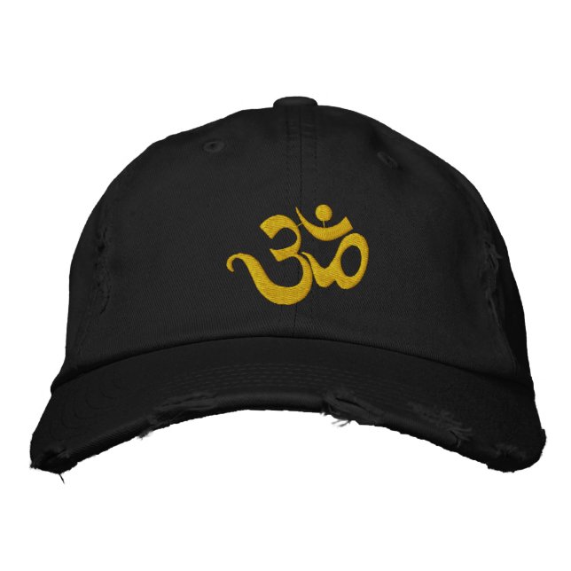 Brodée Yoga OM brodé Casquette foncé (Devant)