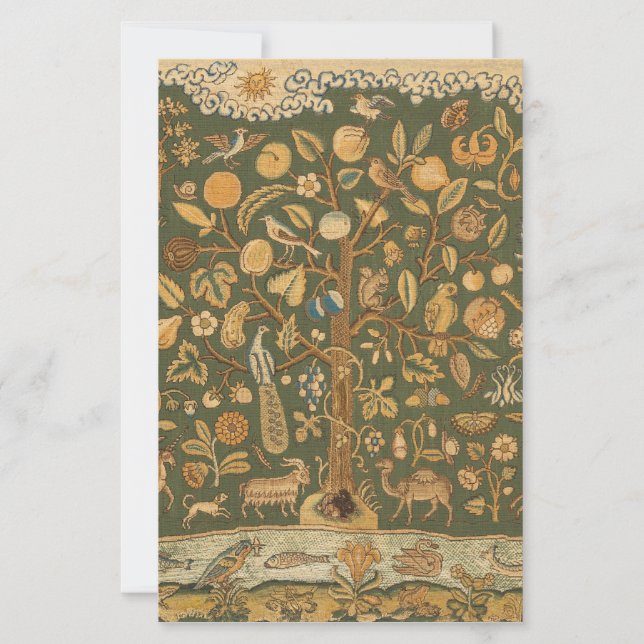 Broderie Anglaise Antique Tree of Life & Licorne (Devant)