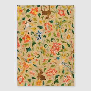 Broderie animale vintage en crewel : Tapisserie an