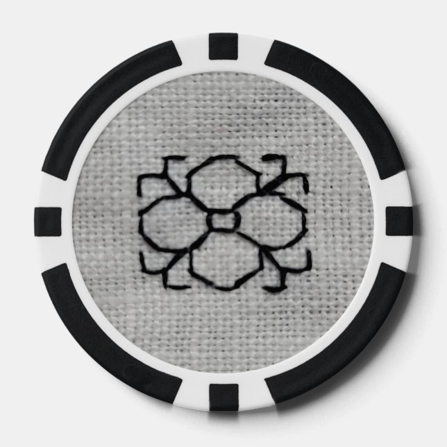 broderie blackwork jeton de poker (Recto)