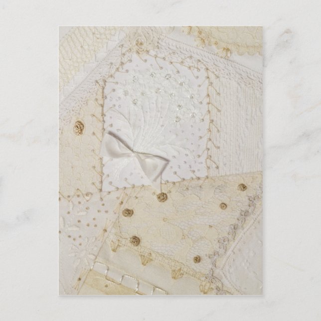 Broderie Crazy Quilt Panel No.6 Carte Postale (Devant)