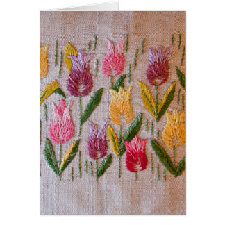 Broderie de cru de tulipes