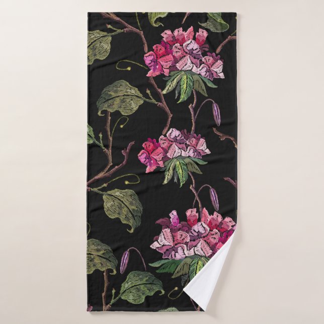 Broderie fleurs de géranium sans couture motif (Serviette de bain)