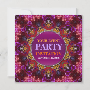 Broderie fractale mandala Invitation de fête