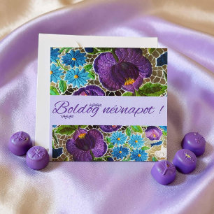 Broderie hongroise audacieuse violette et bleue - 