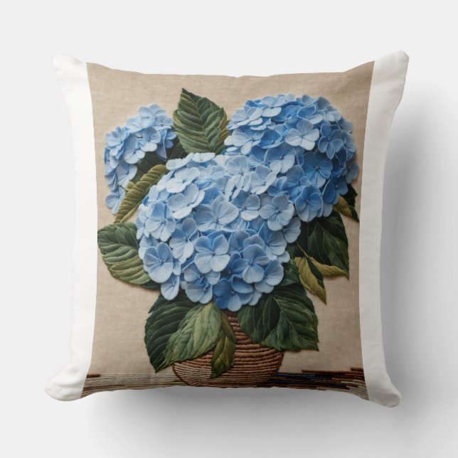 Broderie Hydrangea Design coussin (Recto)