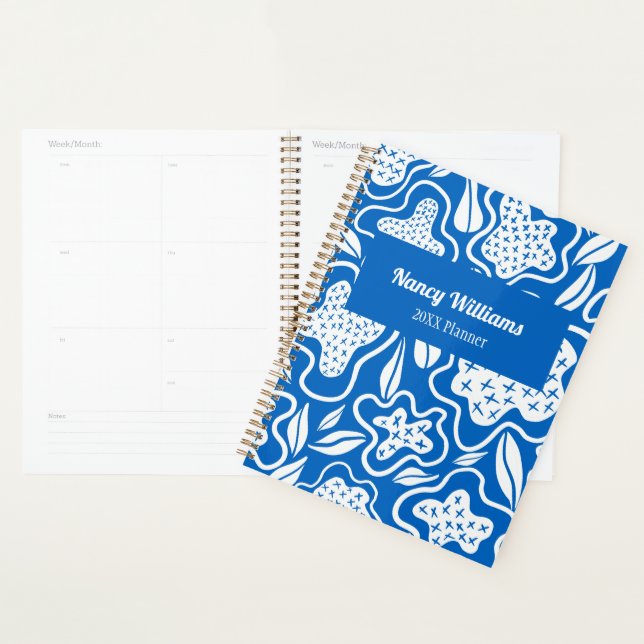 Broderie personnalisée bleu et blanc (Devant avec enveloppe)
