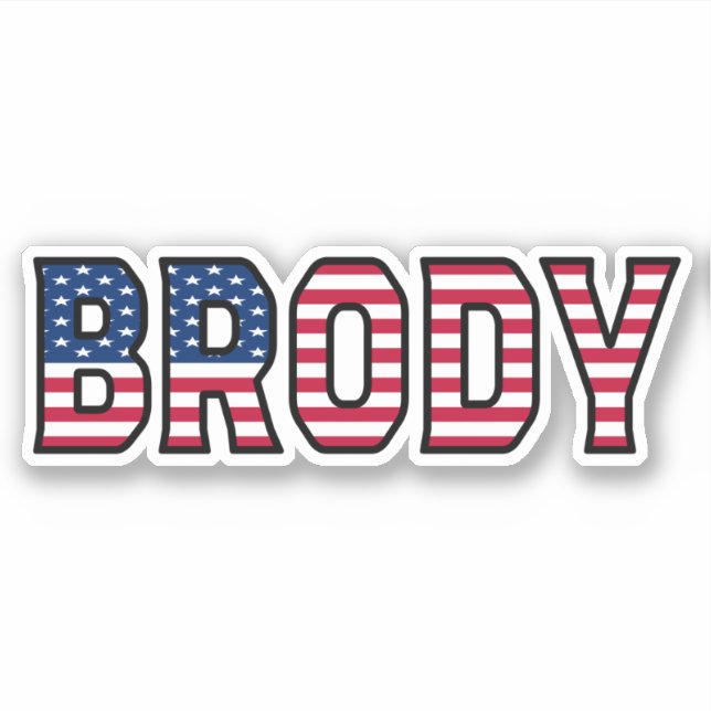 Brody Name Prénom USA Sticker Stickerset (Devant)