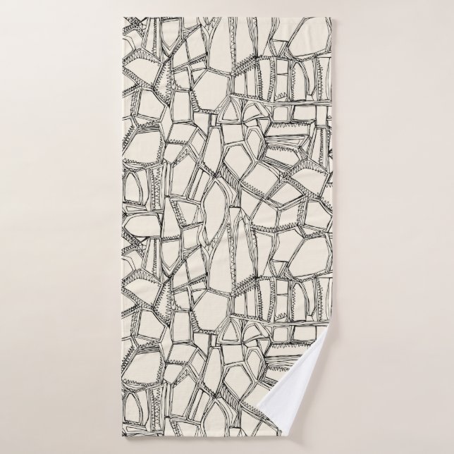 BROKEN noir blanc (Serviette de bain)