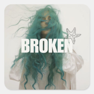 BROKEN teal-haired figure sticker