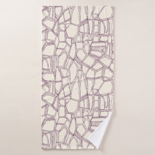 BROKEN violet blanc (Serviette de bain)