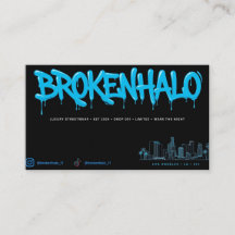 BROKENHALO Carte de visite Luxe Streetwear - Bleu