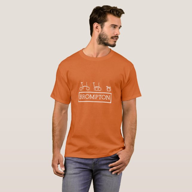 Brompton Folding Bike Basic Orange T-Shirt pour ho (Devant entier)
