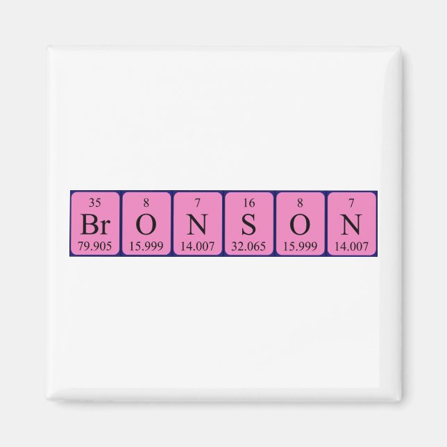 Bronson nom de table périodique aimant (Devant)
