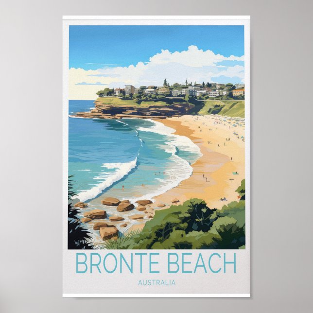 Bronte Beach Travel Poster - Magnifique Australie (Devant)