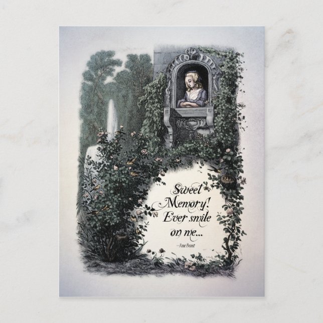 Brontë "Doux Souvenir" Carte Postale Victorienne (Devant)