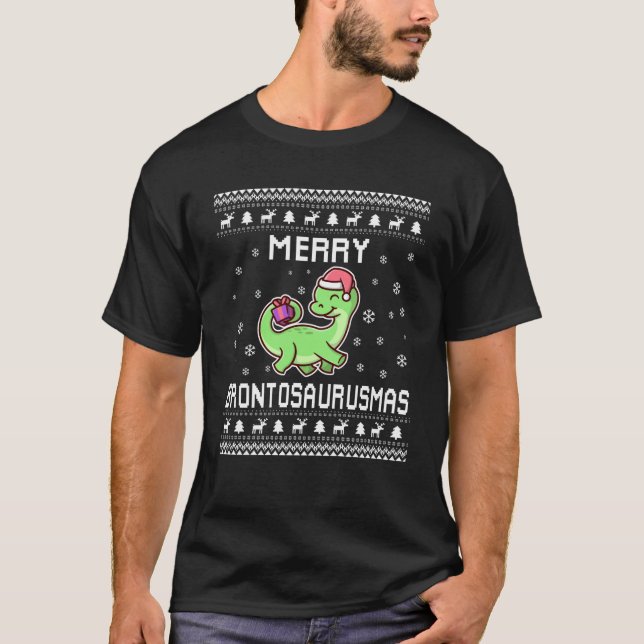Brontosaurus Lover Sweat de Noël moche pour Holi (Devant)