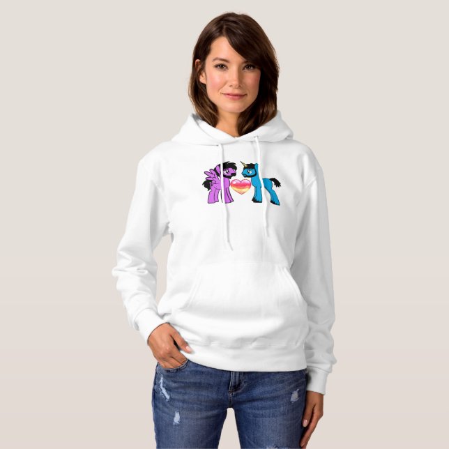 Brony Love sweat - shirt à capuche taille femme (Devant entier)