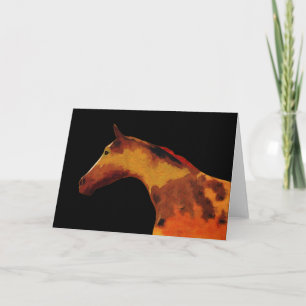 Bronze Brown Artsy Horse Profil Art Note Carte