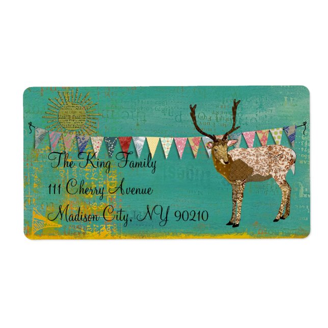 Bronze Buck Sunshine Étiquette Turquoise (Devant)