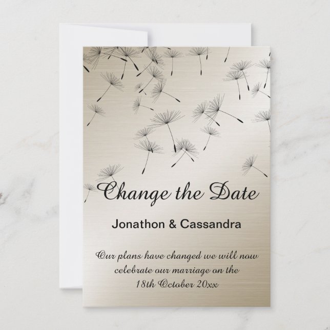 BRONZE ÉLÉGANTE ET DANDELION NOIR MODIFIER LA DATE (Devant)