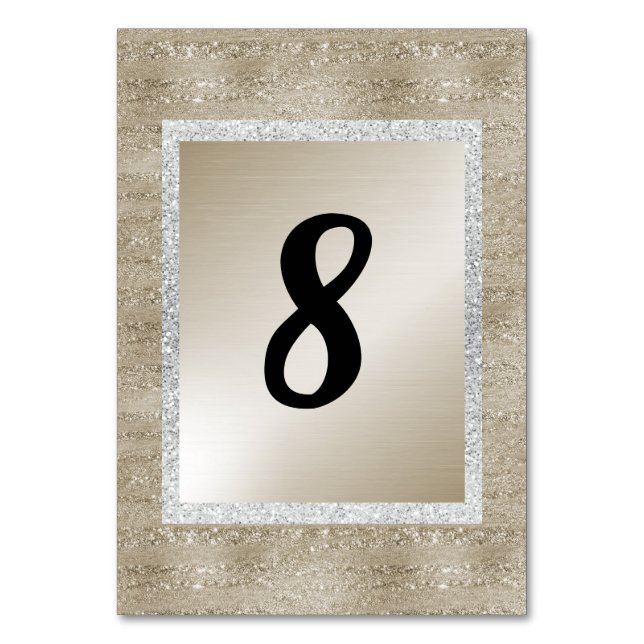 Bronze Gold Silver Trim MODERN NUMÉRO DE TABLE (Par défaut)