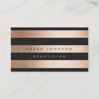 Bronze Gold Stripes Hair Stylliste Cartes de visit