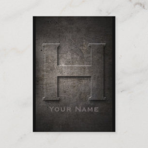 Bronze Métal Monogramme H Carte de visite