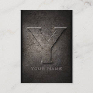 Bronze Métal Monogramme Y Carte de visite