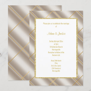 BRONZE METALLIC MARIAGE 2 INVITATION