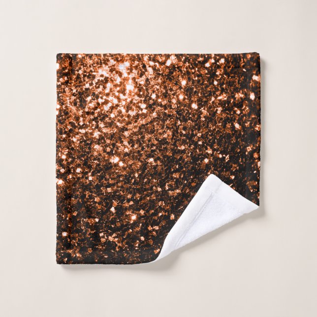Bronze Orange parties scintillant Brown scintillen (Gant de toilette)