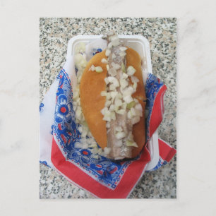 Broodje herring néerlandais avec carte postale Oni