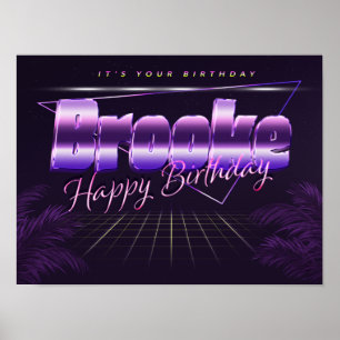 Brooke Nom Vorname lila retro Poster Geburtstag