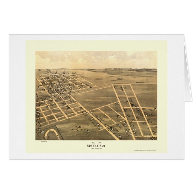 Brookfield, carte panoramique de MOIS - 1869 (Devant horizontal)