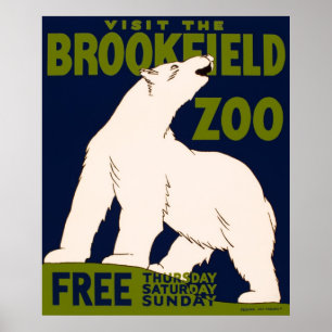 Brookfield Zoo Chicago, Illinois - Poster vintage