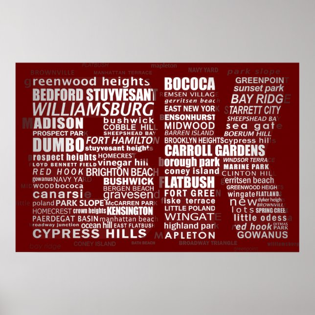 Brooklyn BK NYC Poster Imprimer (Devant)