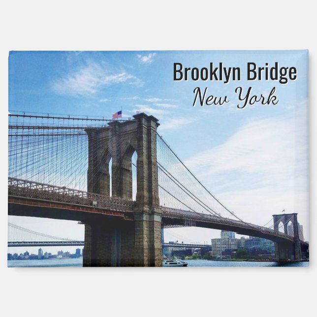 Brooklyn Bridge New York Souvenir Magnet (Recto)