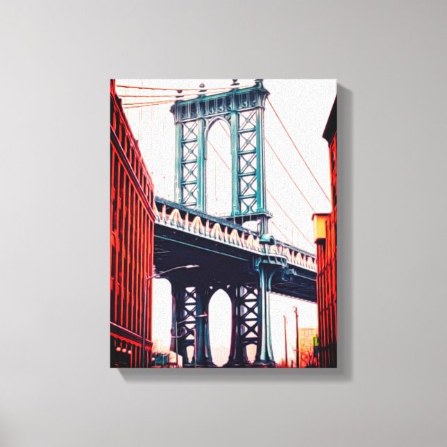 Brooklyn Bridge New York toile étirée Impression (Recto)